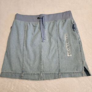 RXB Womens Light Blue Chambray Elastic Waist Skort Size 8 NWT